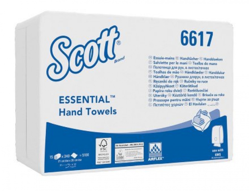 6617 Scott ESSENTIAL Полотенца для рук - Сложенные / Белый /Малый